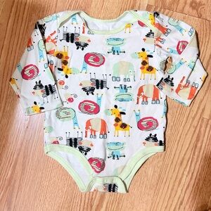 NWOT Long Sleeve Cotton Colorful Animal Print Kids One Piece